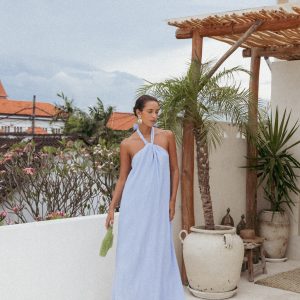 Theophania Maxi Dress - Pale Blue