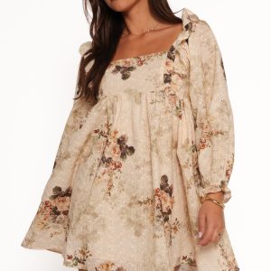 Tiarny Mini Dress - Beige Floral