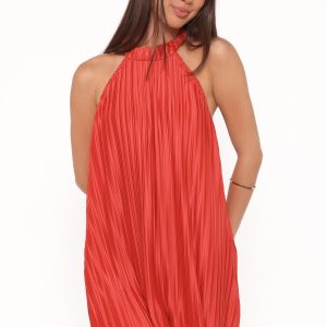 Tyra Halterneck Mini Dress - Red