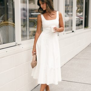 Una Midi Dress - White