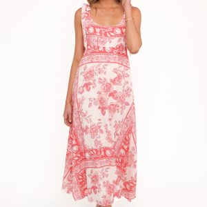 Valara Tie Shoulder Maxi Dress - Rose Tile