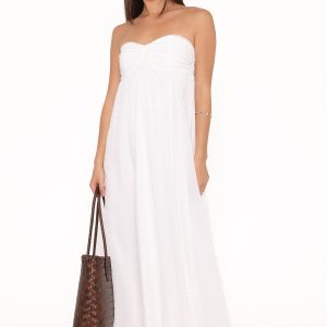 Vee Strapless Maxi Dress - White