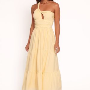 Vinny One Shoulder Maxi Dress - Yellow