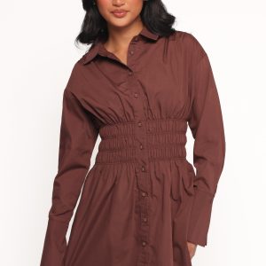 Wallace Mini Dress - Chocolate