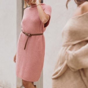 Wright Knit Mini Dress - Pink