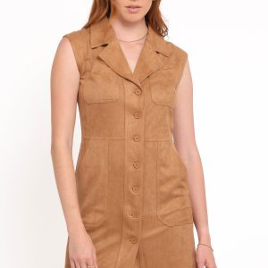 Xoey Suede Mini Dress - Camel