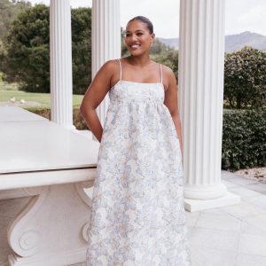 Yasmine Maxi Dress - Baby Blue Floral