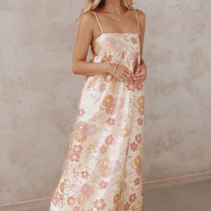 Yasmine Maxi Dress - Pink Floral