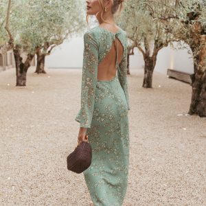 Yolanda Long Sleeve Maxi Dress - Sage Green Floral