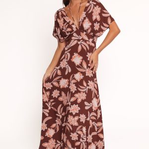 Yolande Midi Dress - Orange Floral