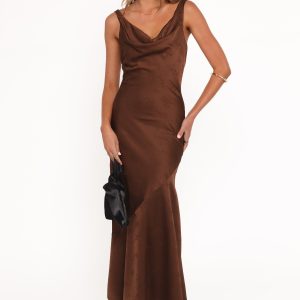 Zabrina Midi Dress - Brown Floral