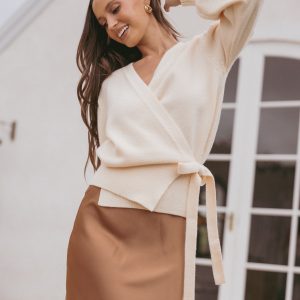 Abbey Ballet Wrap Cardigan - Cream