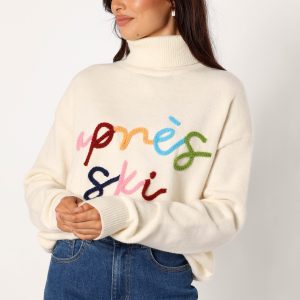 Apres Ski Turtleneck Knit Sweater - Off White