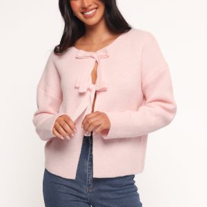 Arden Bow Cardigan - Pink