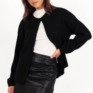 Astor Classic Button Up Cardigan - Black