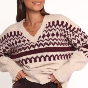 Astrid Sweater - Beige Cherry