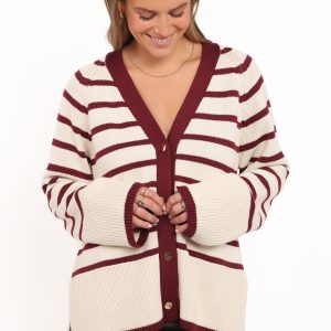 Aydee Cardigan - Cherry Stripe