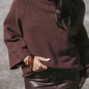 Bindy Cowlneck Knit Sweater - Brown