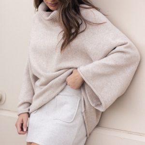Bindy Cowlneck Knit Sweater - Oatmeal