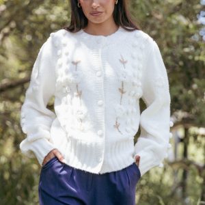 Cleo Floral Cardigan - Cream