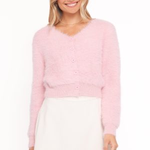 Evelin Cropped Cardigan - Pink