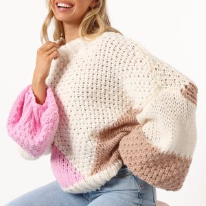 Koda Pattern Knit Sweater - Pink Multi