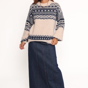 Lincoln Fair Isle Knit Sweater - Navy