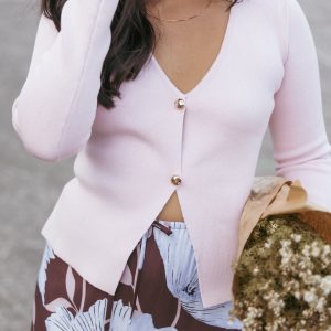 Perla Knit Cardigan - Pink