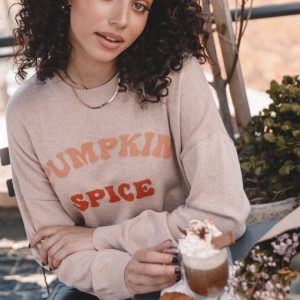 Pumpkin Spice Knit Sweater - Oatmeal