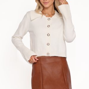 Thelma Trumpet Sleeve Cardigan - Cream