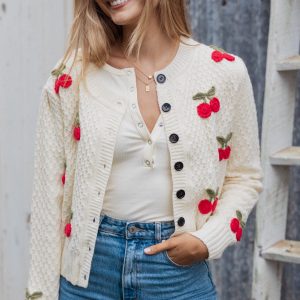 Trudie Cherry Cardigan - Cream