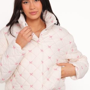 Adi Quilted Jacket - Pink Bow