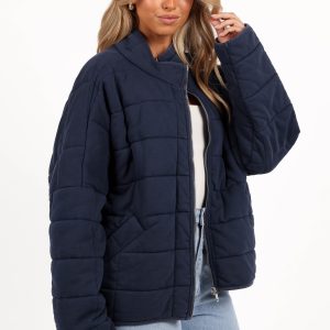 Alegra Quilted Jacket - Navy