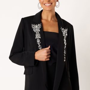 Aubree Embellished Blazer - Black