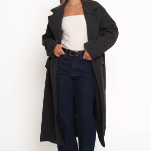 Brylie Oversized Coat - Charcoal