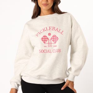 Colette Pickleball Sweatshirt - Heather Grey