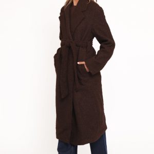 Goodie Shearling Coat - Chocolate