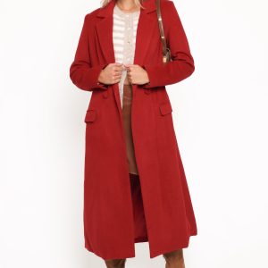 Jett Long Blazer Coat - Red