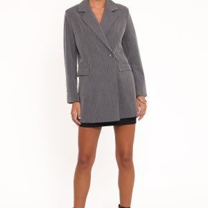 Kerryn Blazer - Grey Pinstripe