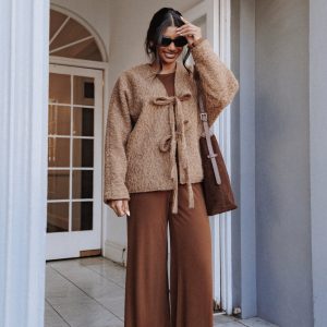 Kimmy Bow Oversized Cardigan - Moss