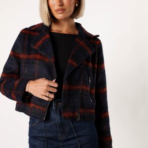 Logan Plaid Jacket - Navy/Teal
