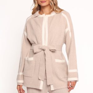 Maloney Tie Front Coatigan - Beige