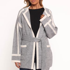 Maloney Tie Front Coatigan - Grey