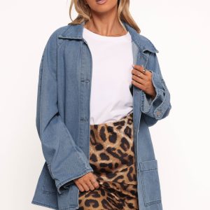 Novan Oversized Shacket - Denim