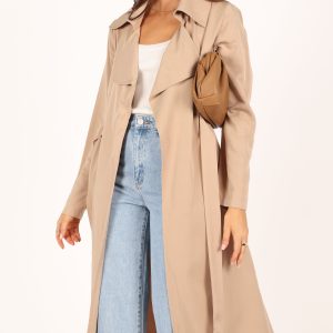 Robyn Tie Front Trench Coat - Beige