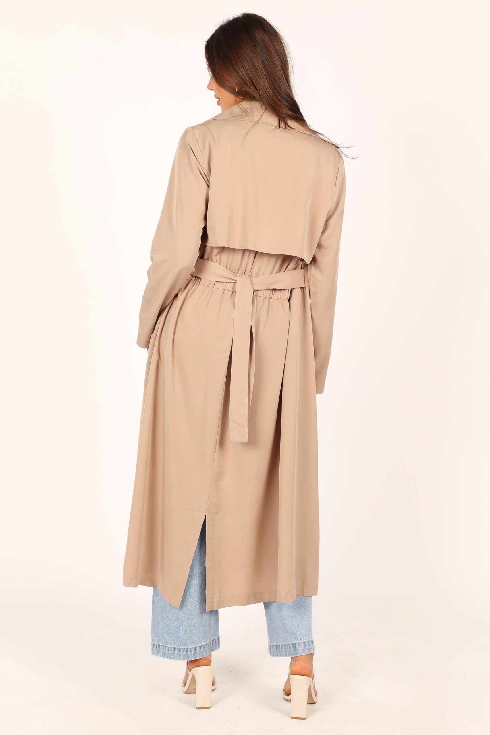 Robyn Tie Front Trench Coat - Beige - Image 7