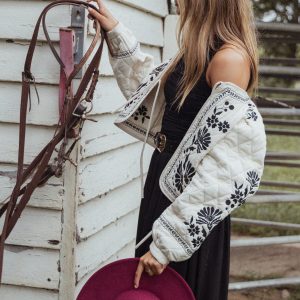 Vako Quilted Embroidered Jacket - Light Taupe