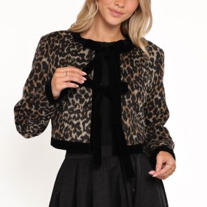 Vanna Tie Front Jacket - Leopard