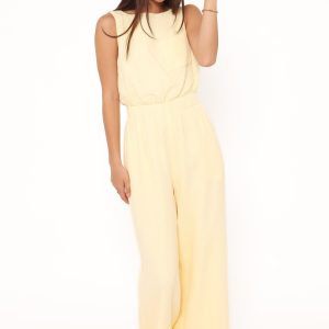 Brenna Cotton Jumpsuit - Baby Yellow