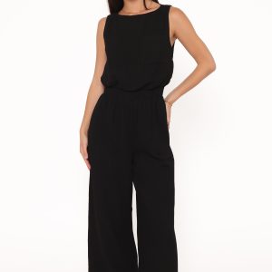 Brenna Cotton Jumpsuit - Black